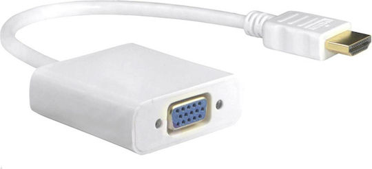 Μετατροπέας HDMI male σε VGA female Λευκό 1τμχ 18153