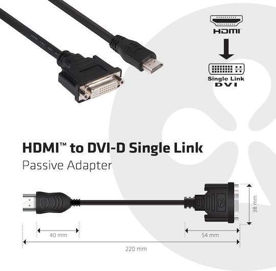 Club3D CAC-HMD>DFD Μετατροπέας HDMI male σε DVI-I female 1τμχ