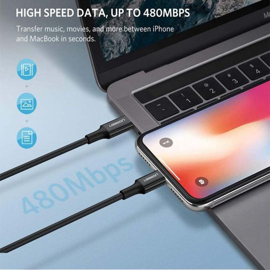 Ugreen US171 USB-C to Lightning Cable 36W Μαύρο 2m (60752)