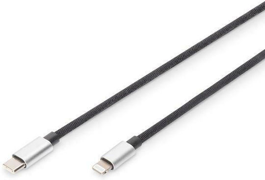 Digitus Braided USB 2.0 Cable USB-C male - USB-C 29W PD Μαύρο 1m DB-600109-010-S