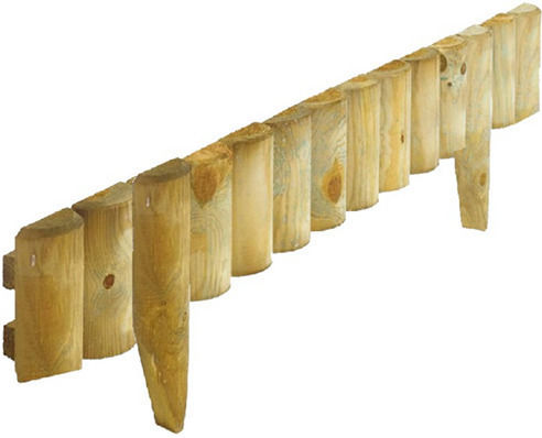 Showood Wooden Garden Border in Beige Color 15cm x 1.05m