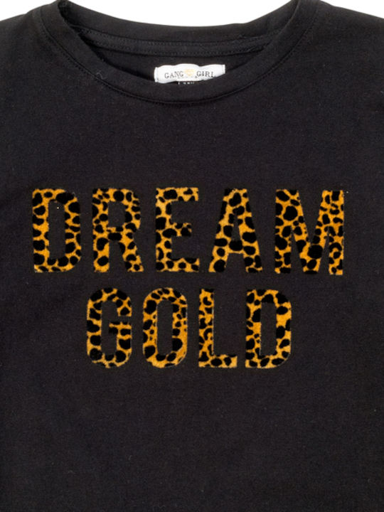 Gang Kids Blouse Long Sleeve Black Μπλουζάκι 'Dream Gold'