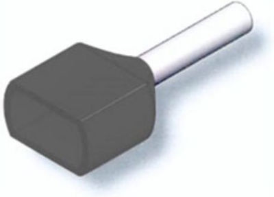 Adeleq Elektrischer Terminal Aderendhülse mit Isolierung 2x2.50mm² Gray (12-556252)