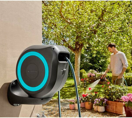 Gardena Rollup M Automatic Watering Wind Wall Mounted with Hose 20m Μ