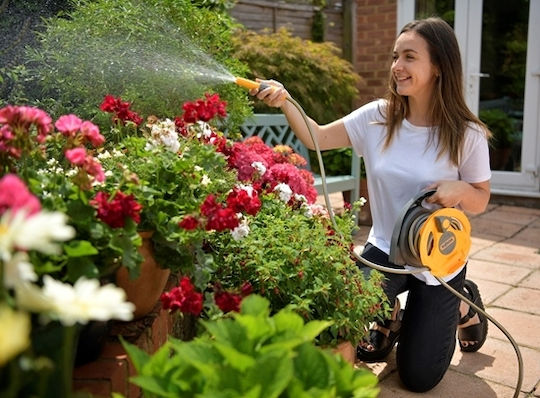 Hozelock Micro Reel Garden Hose Box With 10m Hose With Rewind Handle