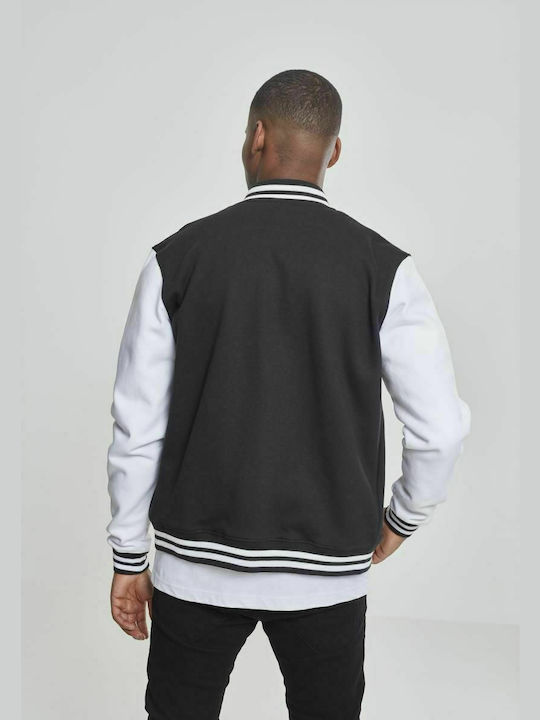 Urban Classics Men's Bomber Jacket Black / White