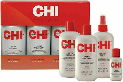 CHI Women's Keratin Hair Care Set Home Stylist Kit Infra Treatment with Shampoo 4pcs CHI2004