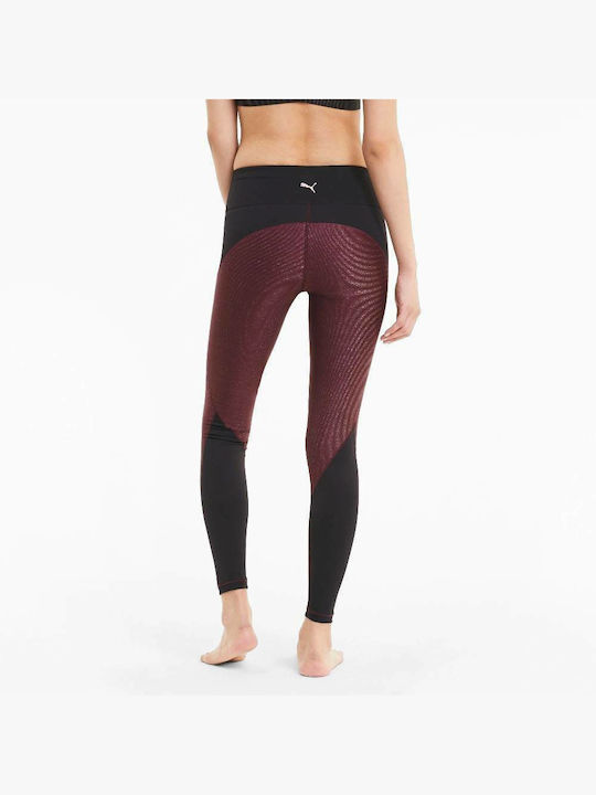 Puma Studio Metallic 7/8 Women's Cropped Running Legging Shiny Burgundy