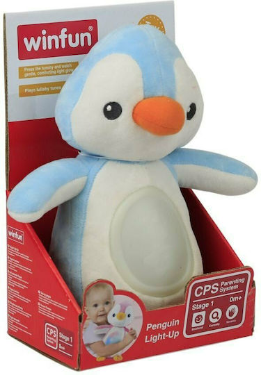 MG Toys Sleep Toy Little Penguin made of Fabric with Music and Light for 0++ Months