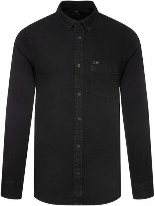 Cu mânecă lungă Denim Cămașă Negru