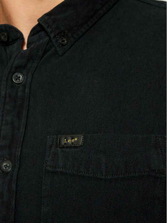 Cu mânecă lungă Denim Cămașă Negru