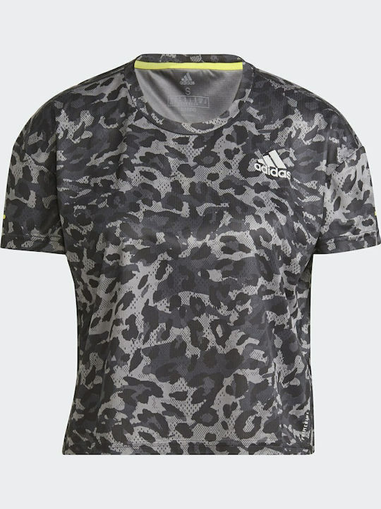 Fast Primeblue Graphic Дамска T-shirt Бързо Изсъхващи Животински Принт Сив Четири