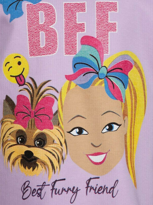 Nina Club Παιδική Πιτζάμα Χειμωνιάτικη Λιλά Best Funny Friend