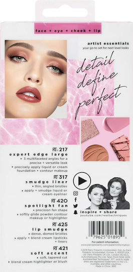 Real Techniques Set with Make Up Brushes from Synthetic Bristle Artist Essentials 4pcs