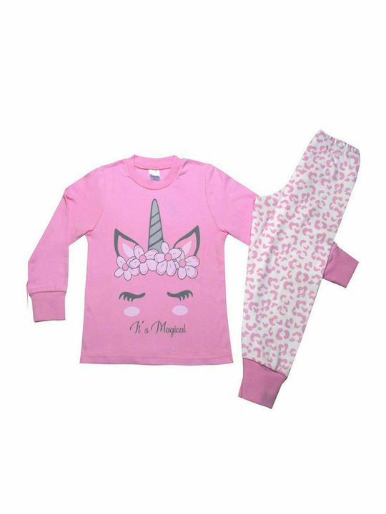 Pretty Baby Set Top & Bottom Kids Winter Pyjamas Pink