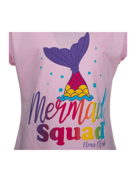 Nina Club Kids Nightwear Summer Pink Mermaid Squad