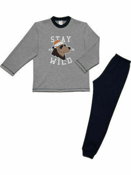 Minerva Kids' Pajamas Winter Gray Stay Wild