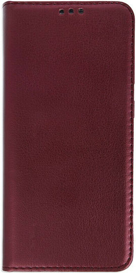 Smart Magnetic Back Cover Synthetic Leather Magnetic Burgundy (Realme C11 2021)