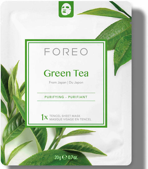 Foreo Purifying Sheet Μάσκα Προσώπου για Ενυδάτωση με Πράσινο Τσάι 3τμχ