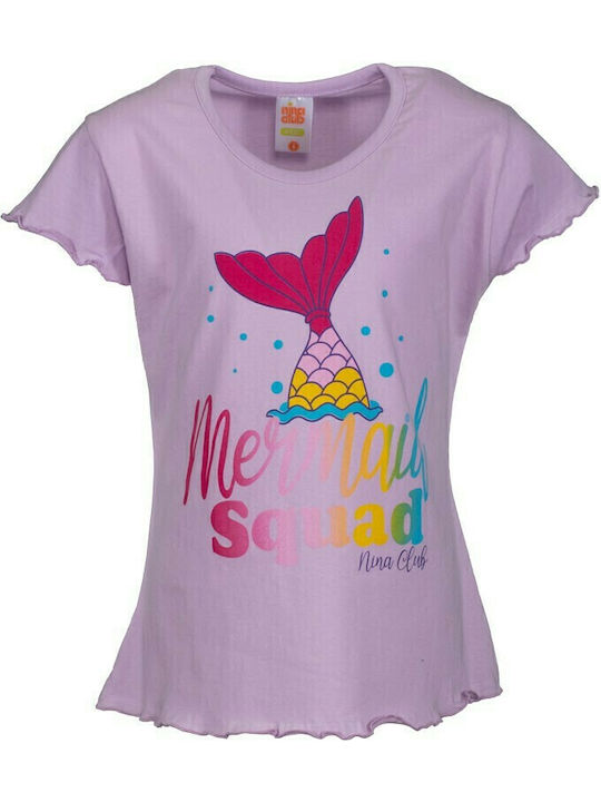 Nina Club Kids Summer Lilac Pajamas Mermaid Squad