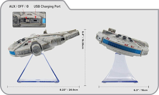 eKids Star Wars Bluetooth Speaker 3W with Battery Life up to 8 hours Millennium Falcom
