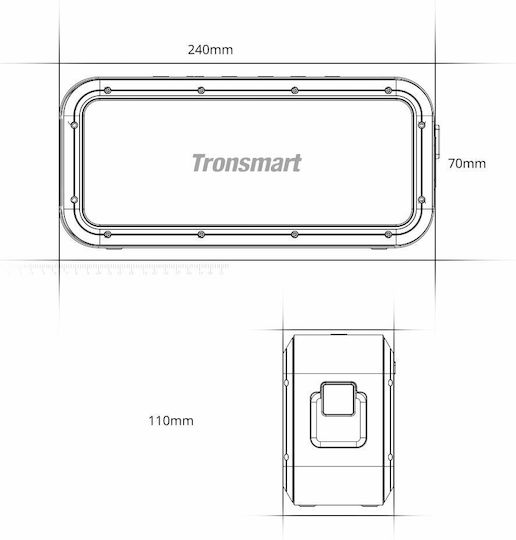 Tronsmart Element Force Pro Водоустойчиво Bluetooth високоговорител 60W с живот на батерията до 15 часа Черно