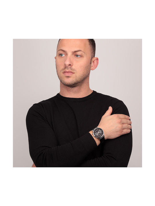 Trussardi T-Couple Ρολόι Μπαταρίας με Δερμάτινο Λουράκι