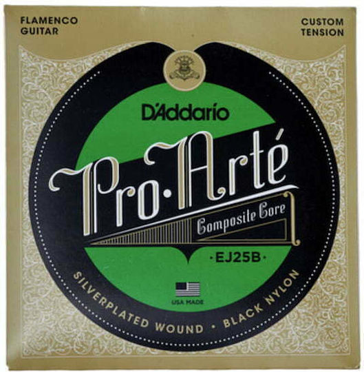Daddario Set of Nylon Strings for Classic Guitar Pro-Αrté Composite Black Flamenco 28 - 44"