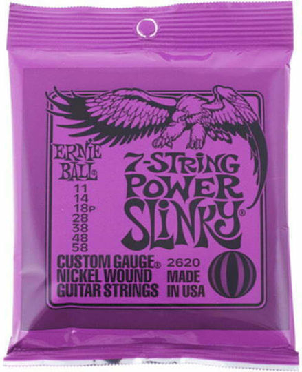 Ernie Ball Slinky 7-String Set Nickel Wound Electric Guitar Strings 11 - 58 Power