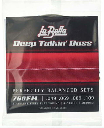 La Bella Deep Talkin' Bass Flats Μονές Χορδές Stainless Steel Μπάσου 4τμχ Medium