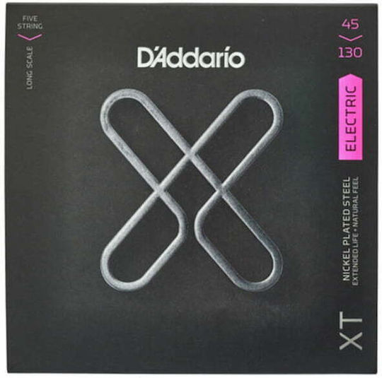 Daddario XT Nickel Bass Set Corzi Pentru Bas Oțel Plăcat Cu Nichel 45 - 105 Regular Light 5-String Long Scale