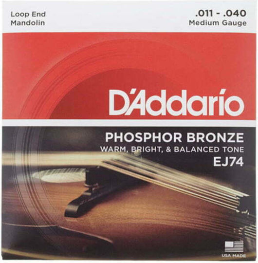 Daddario Mandolin Set Mandolin Strings Phosphor Bronze 11 - 40 Medium