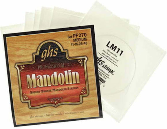 GHS Strings Bright Mandolin Σετ Χορδών Bronze Μαντολίνου 11 - 40" Loop End Medium