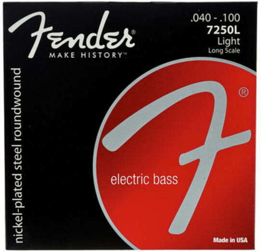 Fender 7250 Bass Strings Σετ Χορδών Nickel Plated Steel Μπάσου 40 - 100" 7250L