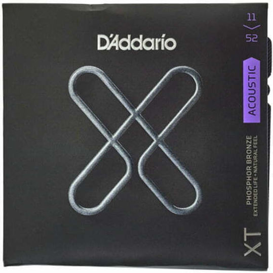 Daddario XT Acoustic Set Acoustic Guitar Strings Phosphor Bronze 11 - 52 Custom Light