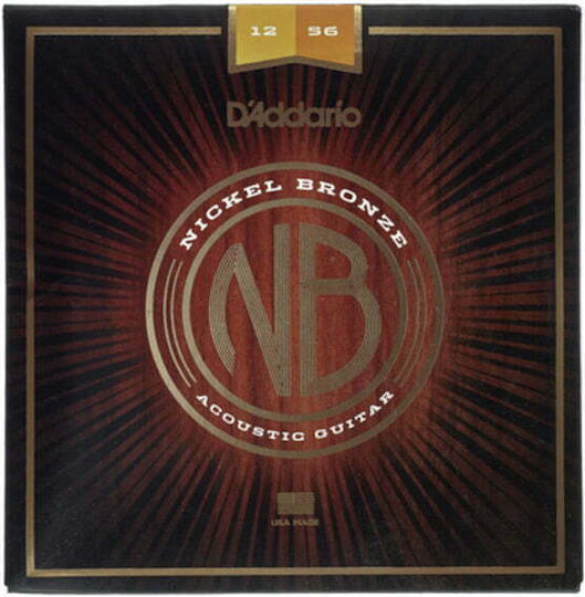 Daddario Set of Bronze Strings for Acoustic Guitar Nickel 12 - 56"