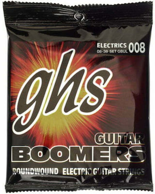 GHS Strings Set Vernickelter Stahl Saiten für E-Gitarre Boomers 6-String Ultra Leicht 8 - 38"