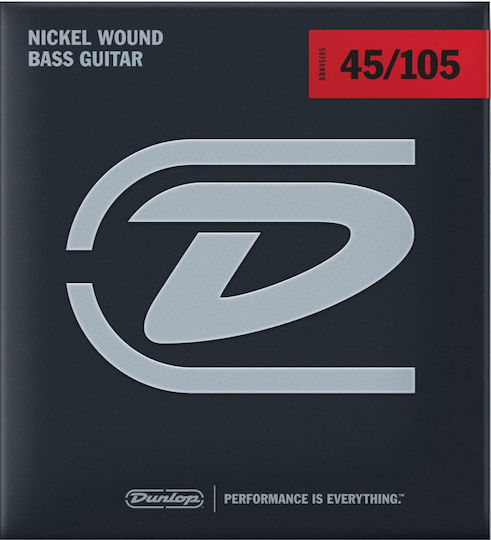 Dunlop Basssaiten Einstellen Nickel gewickelt Μπάσου 45 - 105