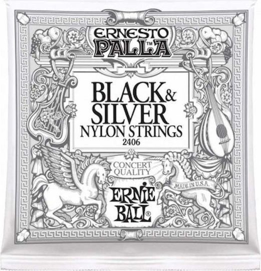 Ernie Ball Set of Nylon Strings for Classic Guitar 4/4 Ernesto Palla Nylon Black & Silver 28 - 42"
