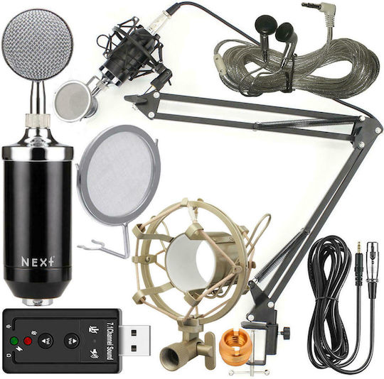 Next Kit with Headphones Set Condenser Microphone Shock Mounted for Vocals