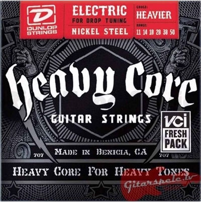 Dunlop Heavy Core Electric Guitar Strings Σετ Χορδών Nickel Plated Steel Ηλεκτρικής Κιθάρας 11 - 50"