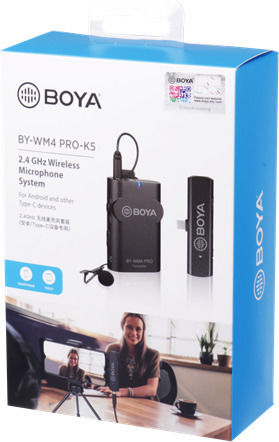 Boya BY-WM4 Pro K5 Σετ Ασύρματο Δυναμικό Μικρόφωνο Πέτου, Clip On, Ζώνης Δημοσιογραφικό σε Λευκό Χρώμα