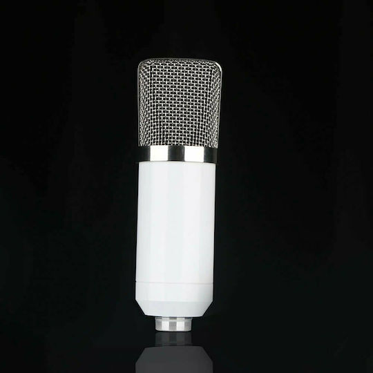 BM-700 Condenser Microphone XLR Shock Mounted for Vocals in White Color
