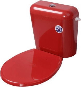Nikiplast Classic Montat pe perete Plastic Rezervor de toaletă Rectangular Presiune scăzută Roșu