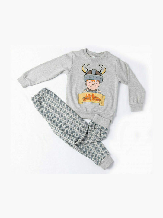 Dreams by Joyce Set Top & Bottom Kids Winter Pyjamas Gray