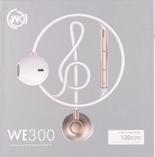 WK WE300 În ureche Handsfree cu Mufă 3.5mm Aur