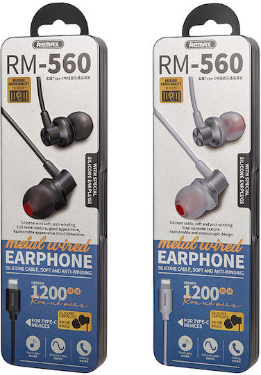 Remax RM-560i In-ear Handsfree Headphones with Connector Lightning Black