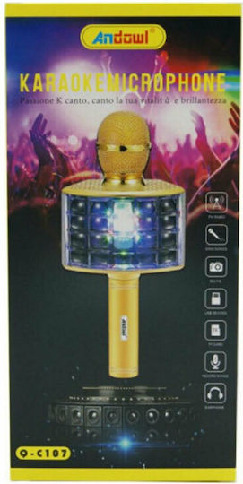 Andowl Μικρόφωνο Karaoke Ασύρματο Q-C107 Q-C107 Μαύρο