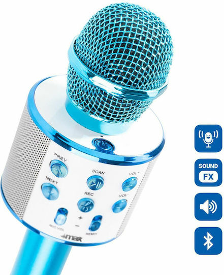 Microfon Karaoke Wireless Max KM01 Albastru