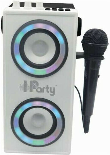 Lexibook Karaoke-Lautsprecher mit Kabelgebundenem Mikrofon und Lichteffekte iParty Weiß